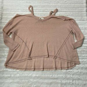 Anthropologie Deletta Blush‎ Pink Cold Shoulder Top